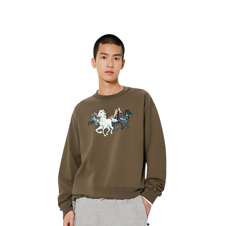 Kenzo Winter Fleece Crewneck Sweatshirt Loose Fit - Army Green FA65SW5114MG-50 圖 6