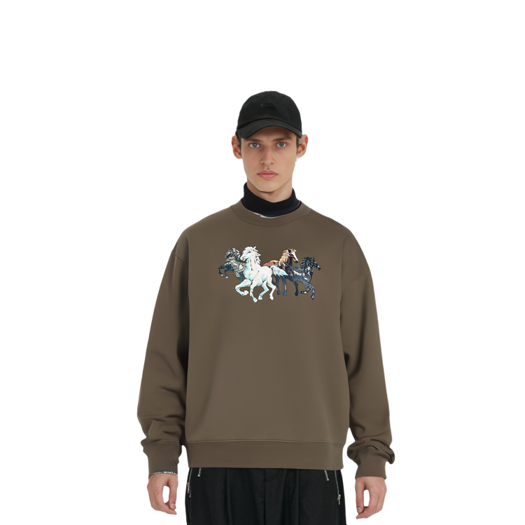 Kenzo Winter Fleece Crewneck Sweatshirt Loose Fit - Army Green FA65SW5114MG-50 圖 7