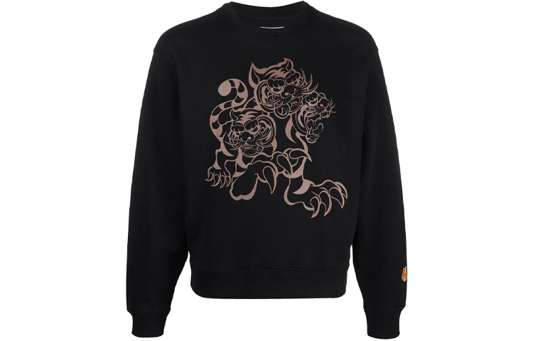 KENZO Kansaiyamamoto SS21 Tiger Print Crewneck Sweatshirt Black () FB55SW0104ML-99