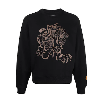 KENZO Kansaiyamamoto SS21 Tiger Print Crewneck Sweatshirt Black () FB55SW0104ML-99
