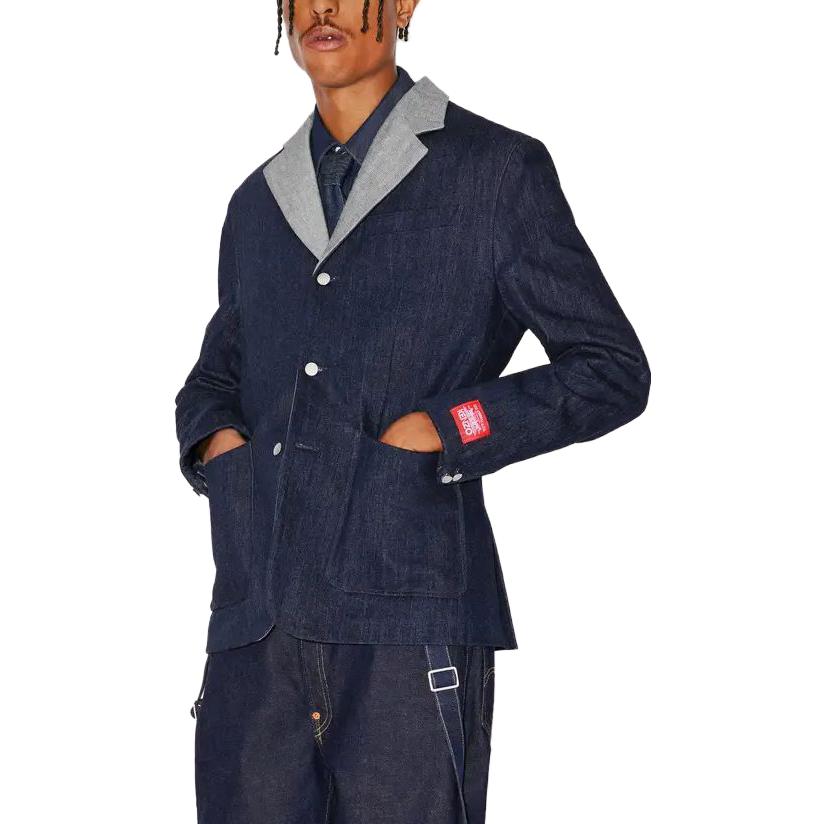Details for KENZO x Levi''s Jaket Denim Kolaborasi Kasual Biru FD65DV103LE1-DM