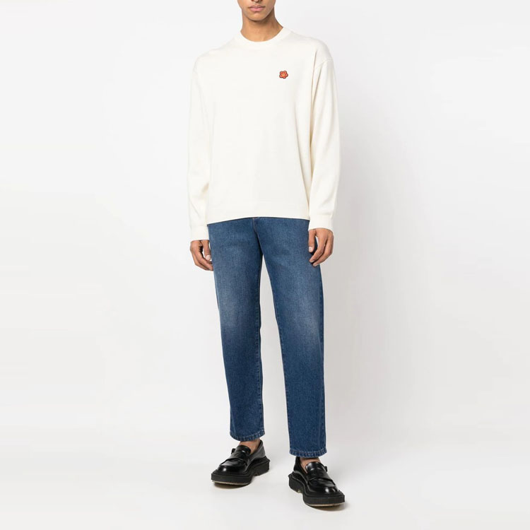 Shop KENZO x Nigo Boke Floral Embroidery Crewneck Sweater Men’s Off-White. FD55PU3813LB-99