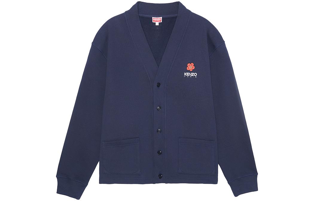 KENZO x Nigo BOKE Flower Knit Cardigan Midnight Blue  V-Neck Floral Design FD55SW4464ME-77