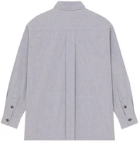 Lookbook KENZO x Nigo Boke Flower Logo Print Collared Long Sleeve Shirt Midnight Blue. FD55CH5079LM-77-BU