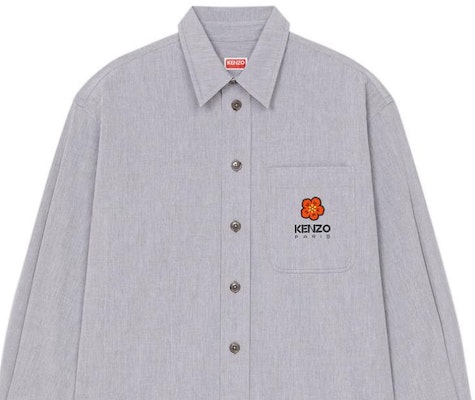 KENZO x Nigo Boke 花卉標誌印花長袖襯衫午夜藍 FD55CH5079LM-77-BU Shop KENZO x Nigo Boke 花卉標誌印花長袖襯衫午夜藍 FD55CH5079LM-77-BU