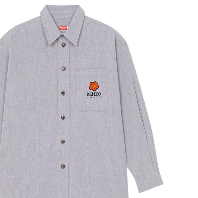 Sizing KENZO x Nigo Boke 花卉標誌印花長袖襯衫午夜藍 FD55CH5079LM-77-BU