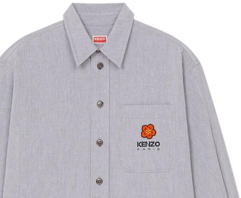 KENZO x Nigo Boke 花卉標誌印花長袖襯衫午夜藍 FD55CH5079LM-77-BU Cheap KENZO x Nigo Boke 花卉標誌印花長袖襯衫午夜藍 FD55CH5079LM-77-BU