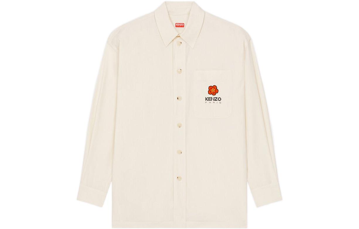 Order 겐조 x 니고 보케 플라워 로고 프린트 화이트 남성 긴팔 셔츠. FD55CH5079LM-03