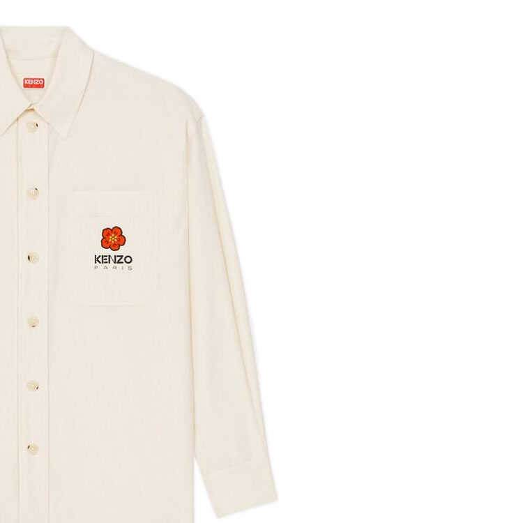 Purchase 겐조 x 니고 보케 플라워 로고 프린트 화이트 남성 긴팔 셔츠. FD55CH5079LM-03