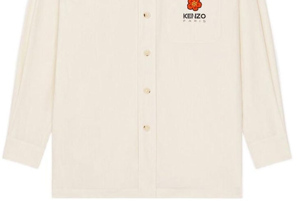 겐조 x 니고 보케 플라워 로고 프린트 화이트 남성 긴팔 셔츠. FD55CH5079LM-03 Details for 겐조 x 니고 보케 플라워 로고 프린트 화이트 남성 긴팔 셔츠. FD55CH5079LM-03