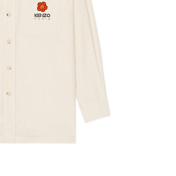 Sizing 겐조 x 니고 보케 플라워 로고 프린트 화이트 남성 긴팔 셔츠. FD55CH5079LM-03