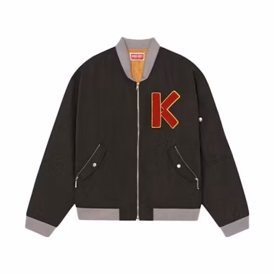 KENZO Nigo East Meets West Embroidered Bomber Jacket Black Unisex Long Sleeve FC65BL1279OC-99J