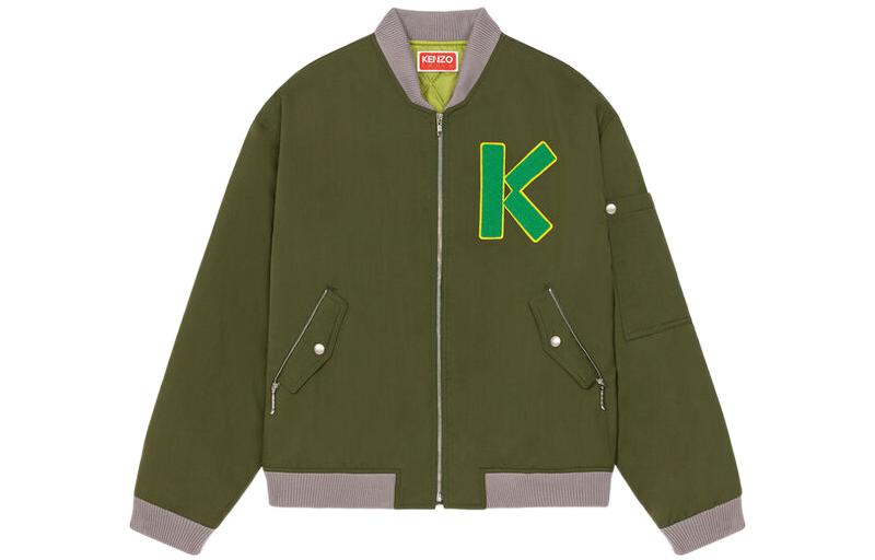 KENZO Nigo East Meets West Logo Zipper Jacket Green Unisex FC65BL1279OC-51
