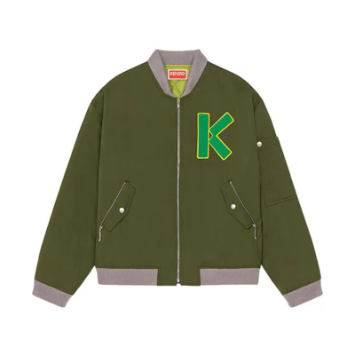 KENZO Nigo East Meets West Logo Zipper Jacket Green Unisex FC65BL1279OC-51