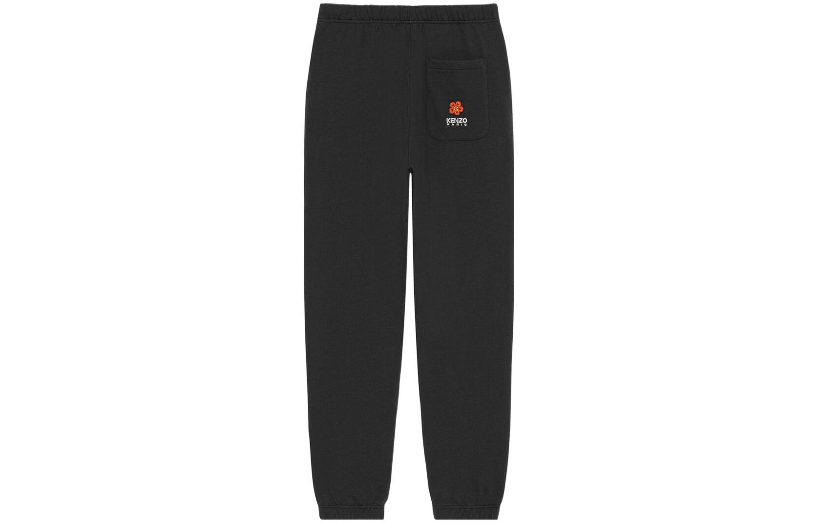 Lookbook KENZO x Nigo FW22 Seluar Jogger Hitam dengan Sulaman Bunga & Logo. FC65PA7934MF-99J