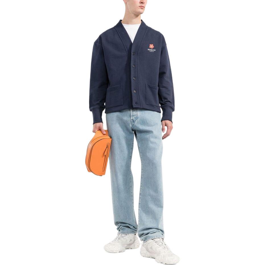 Shop KENZO x Nigo 2022藍色後背標誌印花針織開衫. FC65BL7444ME-77