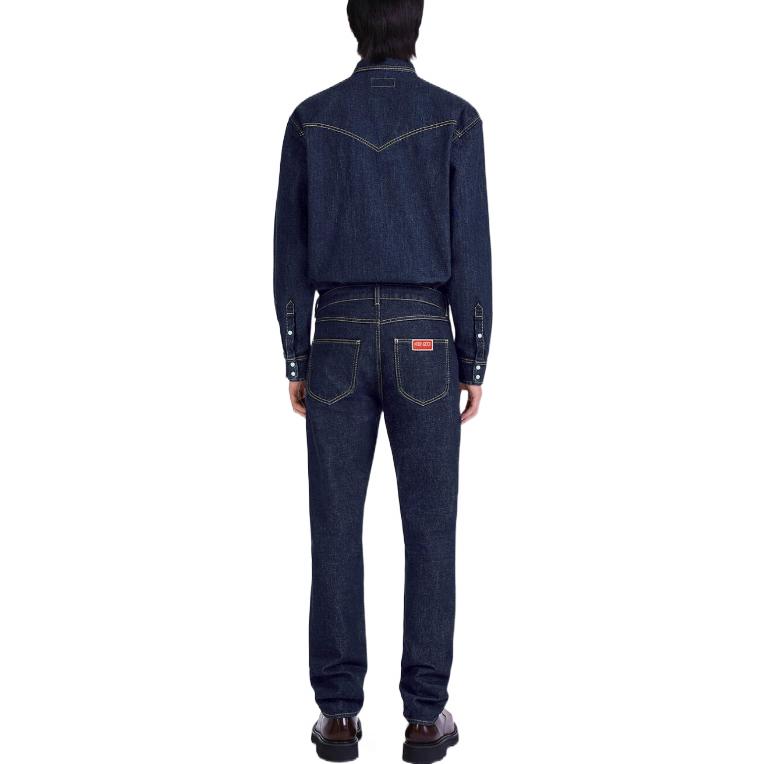 Purchase KENZO x Nigo FW22  Dark Blue Straight-Leg Loose-Fit Denim Jeans. FC65DP1019EI-78