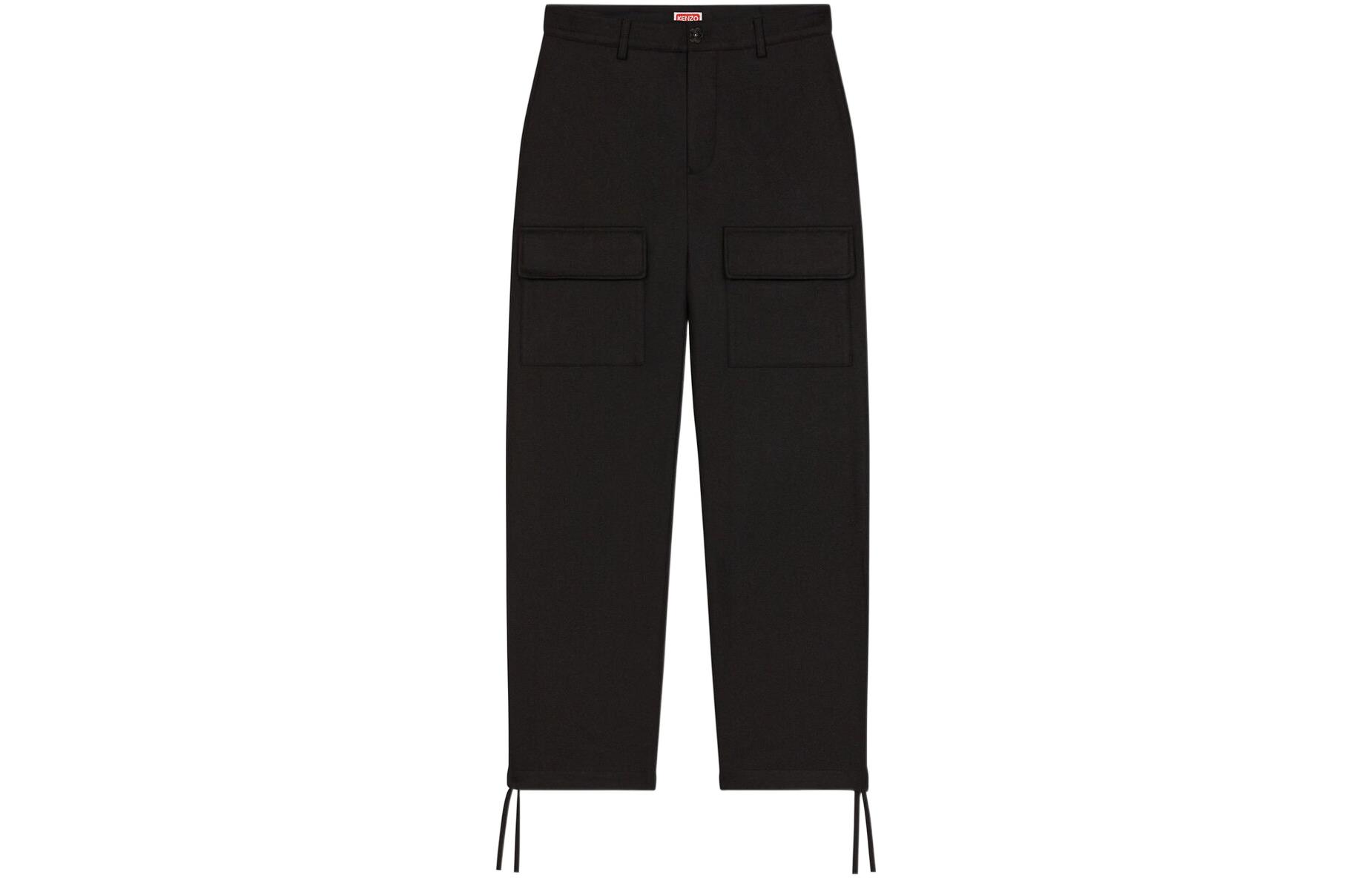 Lookbook KENZO x Nigo FW22 Black Cargo Pants with Drawstrings Unisex Casual. FC65PA2439RJ-99J