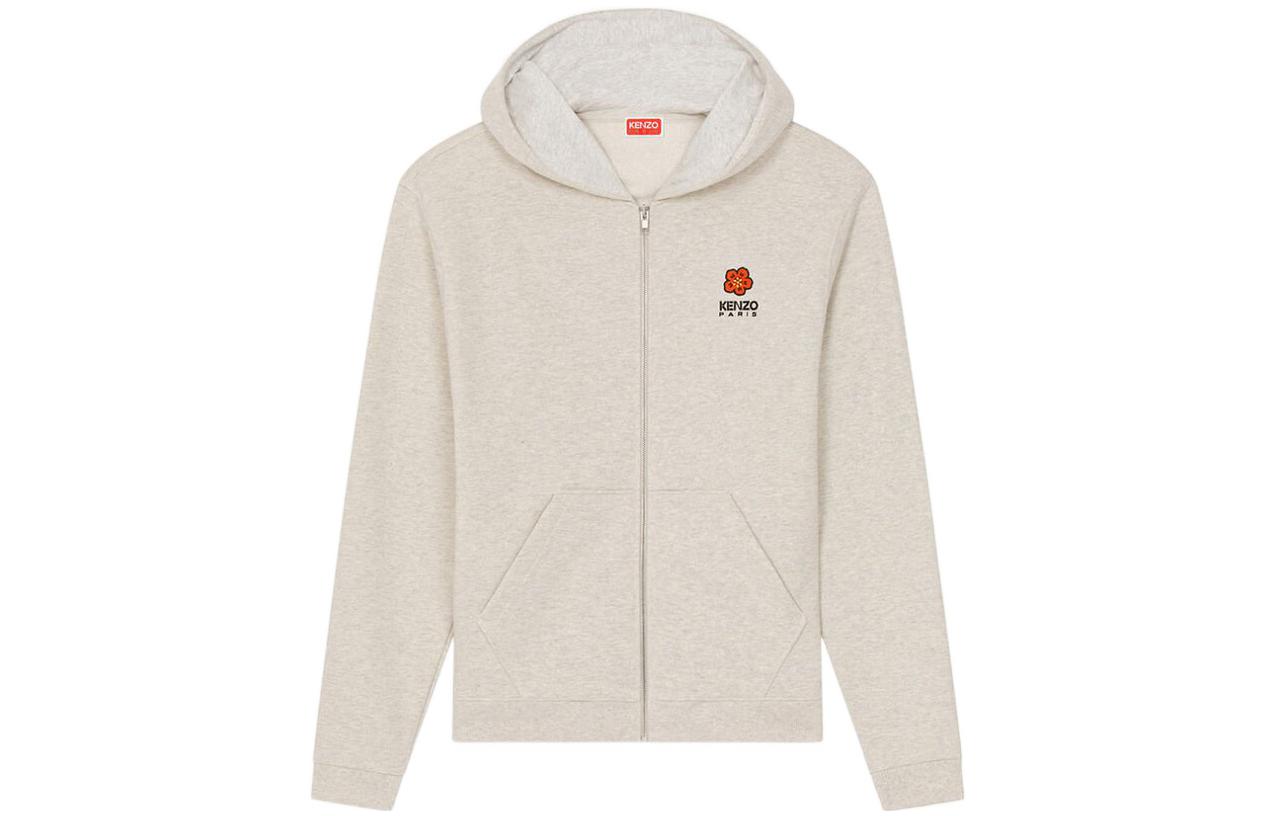KENZO Nigo FW22 Boke Flower Embroidered Logo Zip Hoodie Jacket Grey . FC65SW4144MF-93