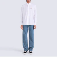 Shop KENZO x Nigo FW22 BOKE 刺繡花朵男款白色寬鬆襯衫 FC65CH4099LH-01