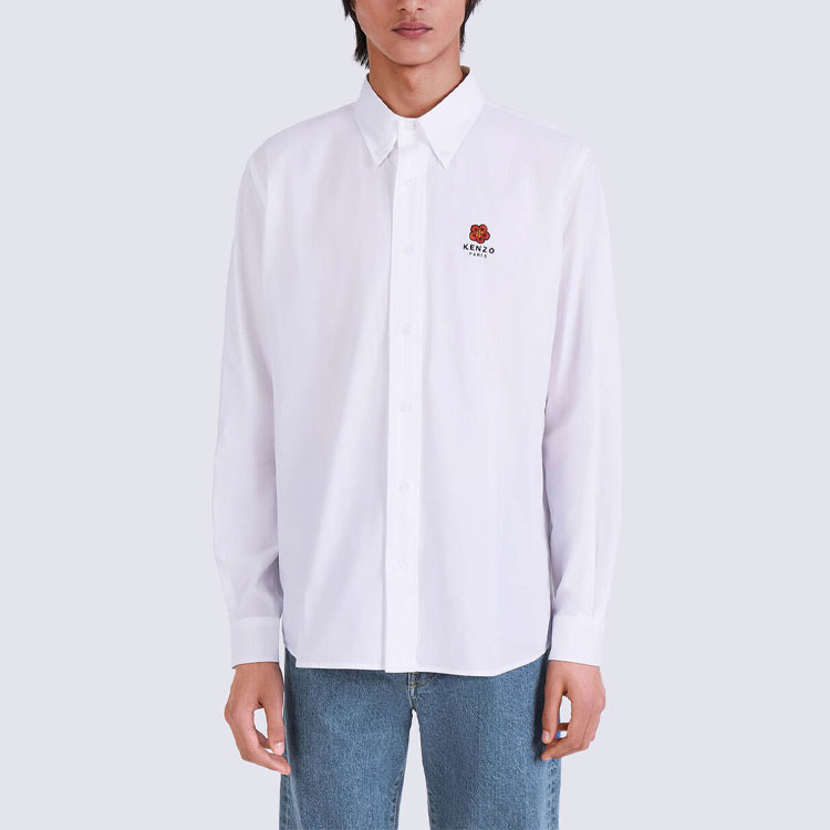 Details for KENZO x NIGO FW22 ボケ刺繍入りオーバーサイズ白シャツ メンズ用 FC65CH4099LH-01