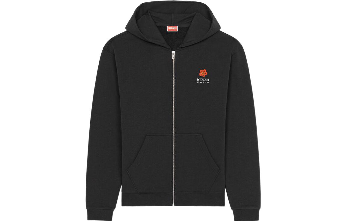 KENZO NIGO FW22 Boke Flower Logo Embroidered Zip Hoodie Black Men’s Fall Collection. FC65SW4144MF-99J