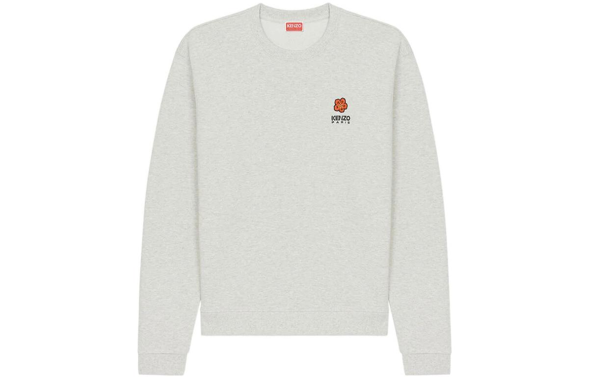 KENZO Nigo FW22 Boke Flower Logo Embroidery Crewneck Sweatshirt Light Grey FC65SW4124MF-93