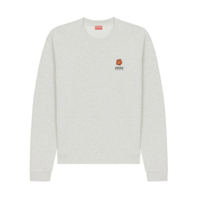 KENZO Nigo FW22 Boke Flower Logo Embroidery Crewneck Sweatshirt Light Grey FC65SW4124MF-93