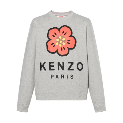 KENZO Nigo FW22 Boke Flower Logo Print Sweatshirt Grey Male FC65SW4104ME-94