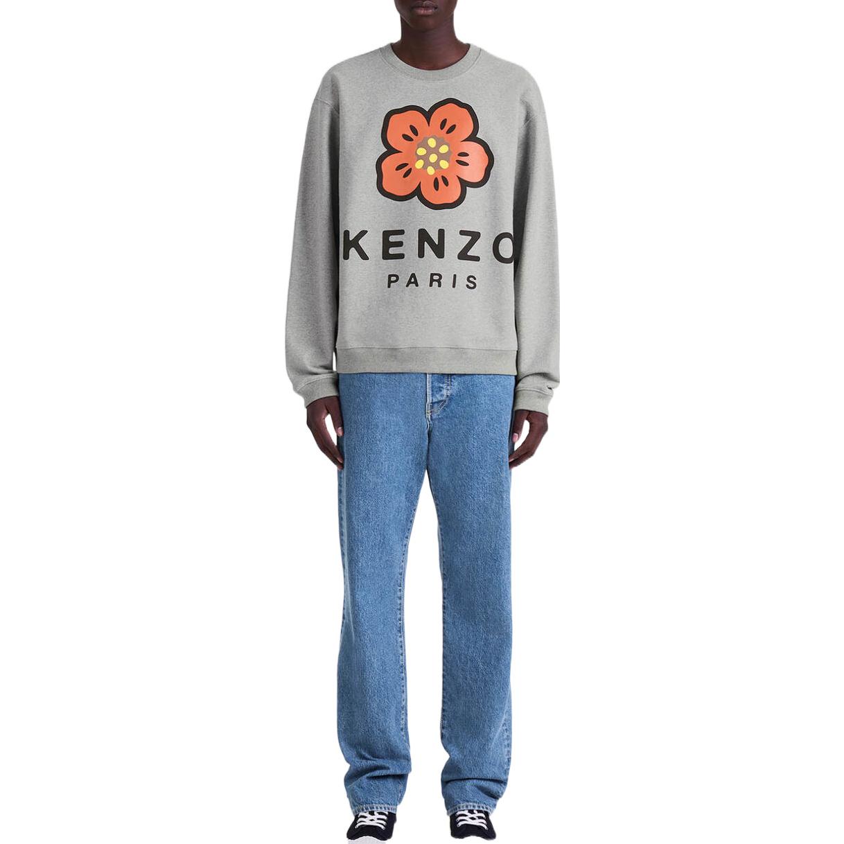 Shop KENZO x Nigo FW22 木槿花標誌印花灰色男款衛衣 FC65SW4104ME-94