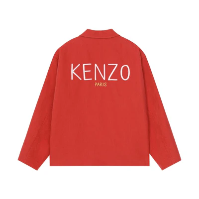 KENZO Nigo FW22 East Meets West Logo Print Red Cotton Jacket FC65VE2169RK-21