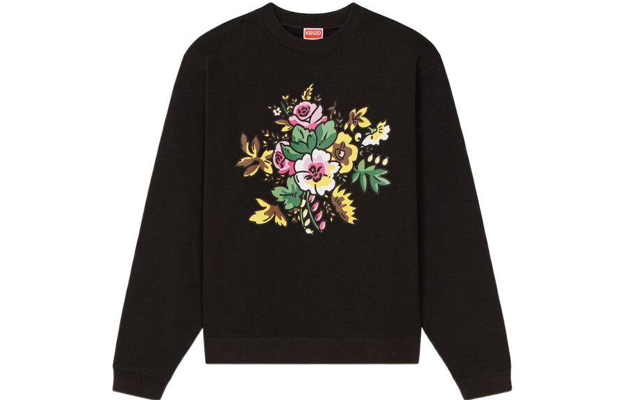KENZO Nigo FW22 Floral Bouquet Graphic Sweatshirt Black Menswear FC65SW045CMI-99J