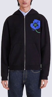 KENZO x Nigo FW22 Floral Poppy Zip Hoodie Black Flowers Print. FC65SW4244MF-99J Details for KENZO x Nigo FW22 Floral Poppy Zip Hoodie Black Flowers Print. FC65SW4244MF-99J