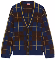 KENZO x Nigo FW22 Plaid Wool Long Sleeve Knit Sweater Navy FC65CA3043CL-77 KENZO x Nigo FW22 Plaid Wool Long Sleeve Knit Sweater Navy FC65CA3043CL-77
