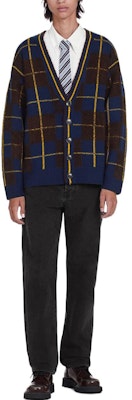 KENZO x Nigo FW22 Plaid Wool Long Sleeve Knit Sweater Navy FC65CA3043CL-77 Shop KENZO x Nigo FW22 Plaid Wool Long Sleeve Knit Sweater Navy FC65CA3043CL-77