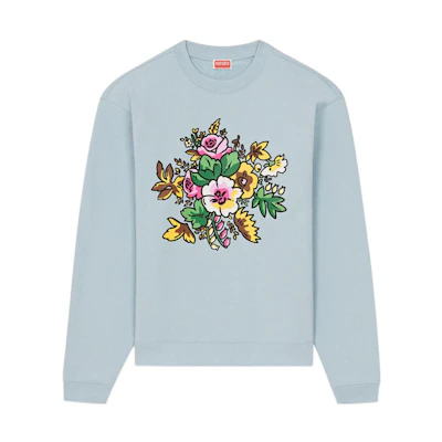 KENZO Nigo FW22 Pop Bouquet Crewneck Sweatshirt Blue Mens FC65SW045CMI-99J-BU