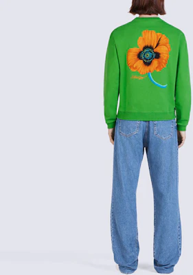 ケンゾー x ニゴ FW22 ポピー フローラル ロゴ プリント グリーン プルオーバー メンズ FC65SW4254MF-57 Purchase ケンゾー x ニゴ FW22 ポピー フローラル ロゴ プリント グリーン プルオーバー メンズ FC65SW4254MF-57