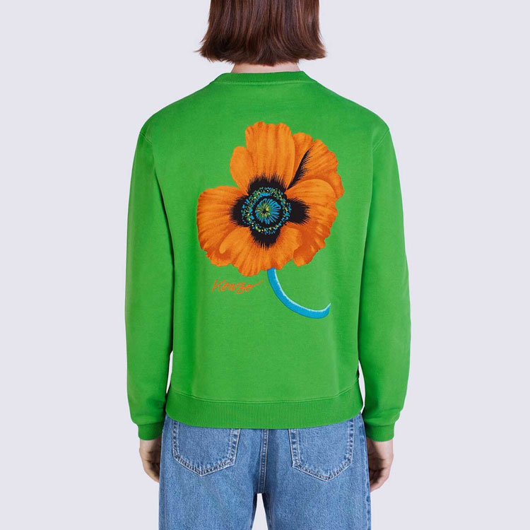 Sizing ケンゾー x ニゴ FW22 ポピー フローラル ロゴ プリント グリーン プルオーバー メンズ FC65SW4254MF-57