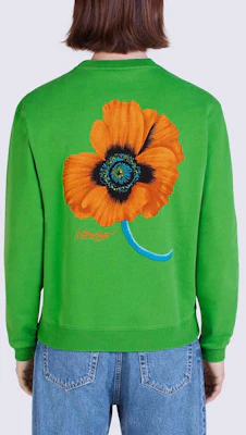 ケンゾー x ニゴ FW22 ポピー フローラル ロゴ プリント グリーン プルオーバー メンズ FC65SW4254MF-57 Sizing ケンゾー x ニゴ FW22 ポピー フローラル ロゴ プリント グリーン プルオーバー メンズ FC65SW4254MF-57