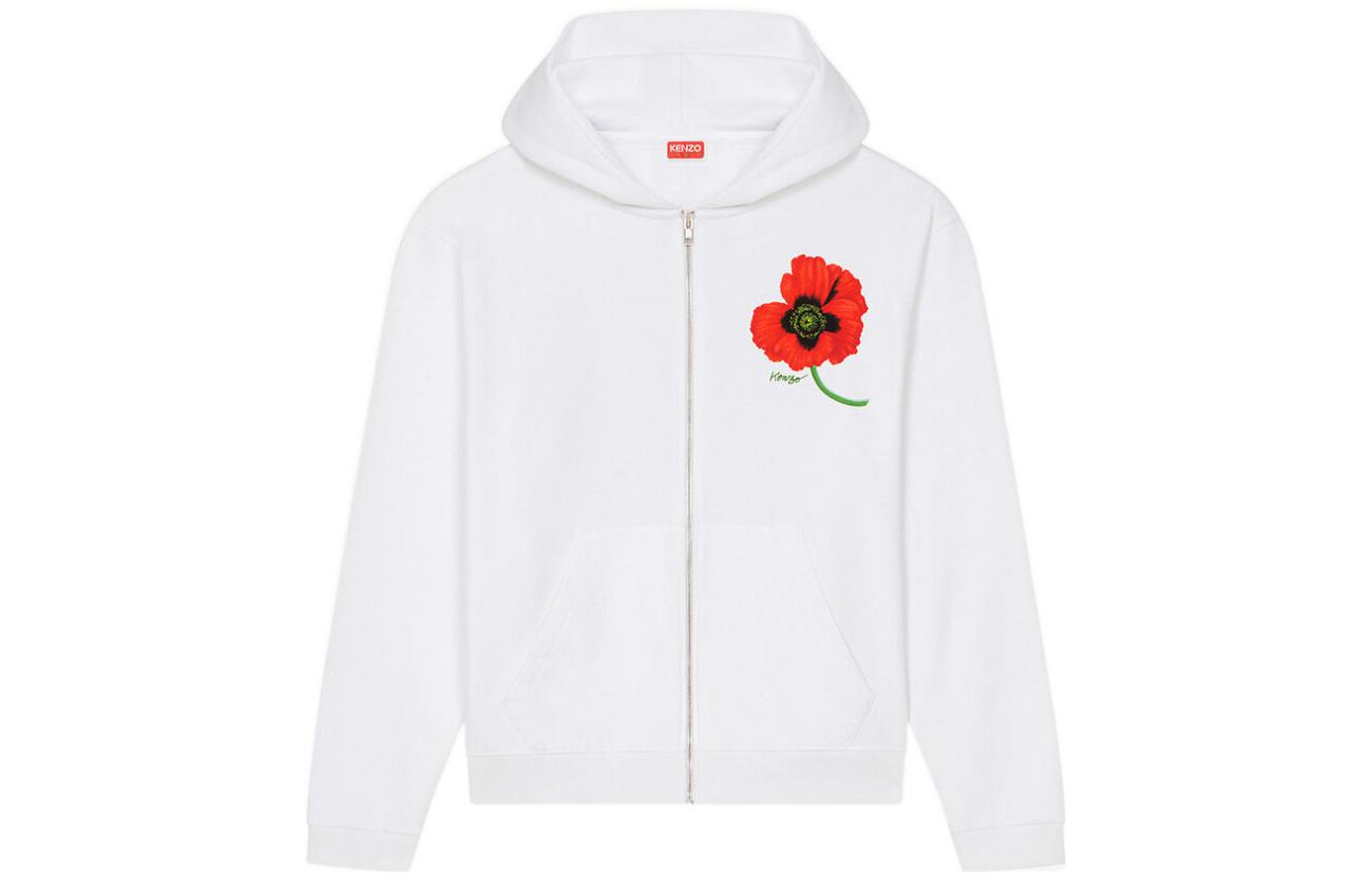 Lookbook KENZO x Nigo FW22 Poppy Hoodie White  Casual Fall Collection. FC65SW4244MF-01