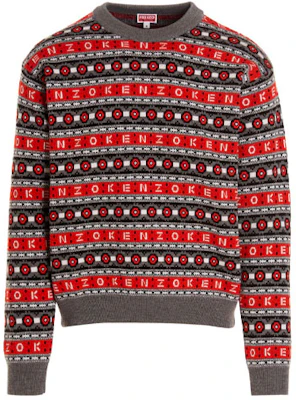 KENZO x Nigo FW22 Striped Logo Knit Sweater Red Wool Pullover. FC65PU3213CJ-21 Order KENZO x Nigo FW22 Striped Logo Knit Sweater Red Wool Pullover. FC65PU3213CJ-21