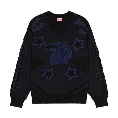 KENZO Nigo FW22 Tiger Logo Knit Pullover Sweater Unisex Black. FC65PU3293BB-99J