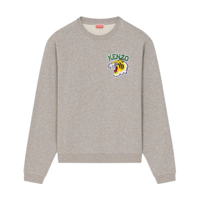 KENZO Nigo FW22 University Crewneck Sweatshirt Grey Long Sleeve FC65SW044CMJ-94