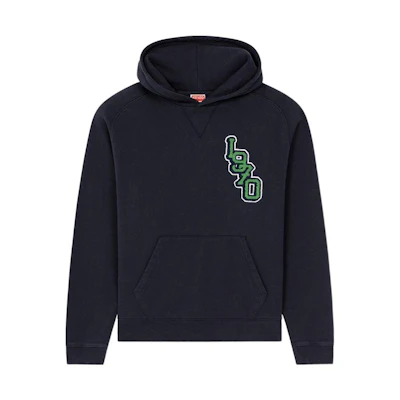 KENZO Nigo FW22 University Series Navy Hoodie with Tiger Embroidery for Men. FC65SW436CMJ-77