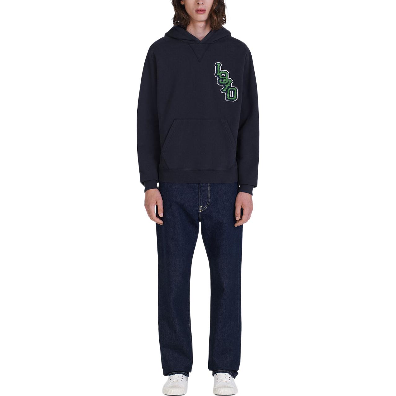 Shop KENZO x Nigo FW22 University Series Navy Hoodie with Tiger Embroidery for Men. FC65SW436CMJ-77