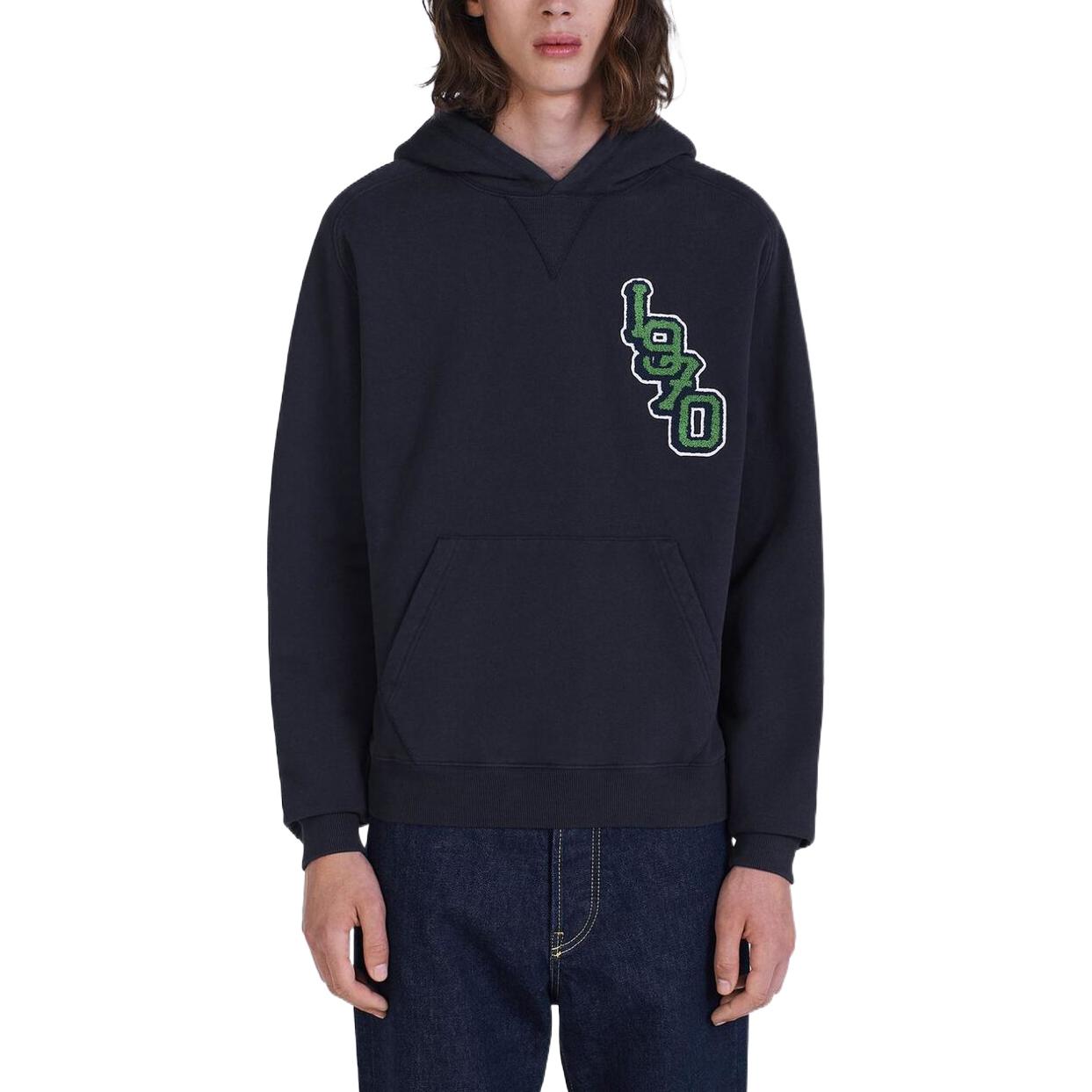 Details for KENZO x Nigo FW22 University Series Navy Hoodie with Tiger Embroidery for Men. FC65SW436CMJ-77