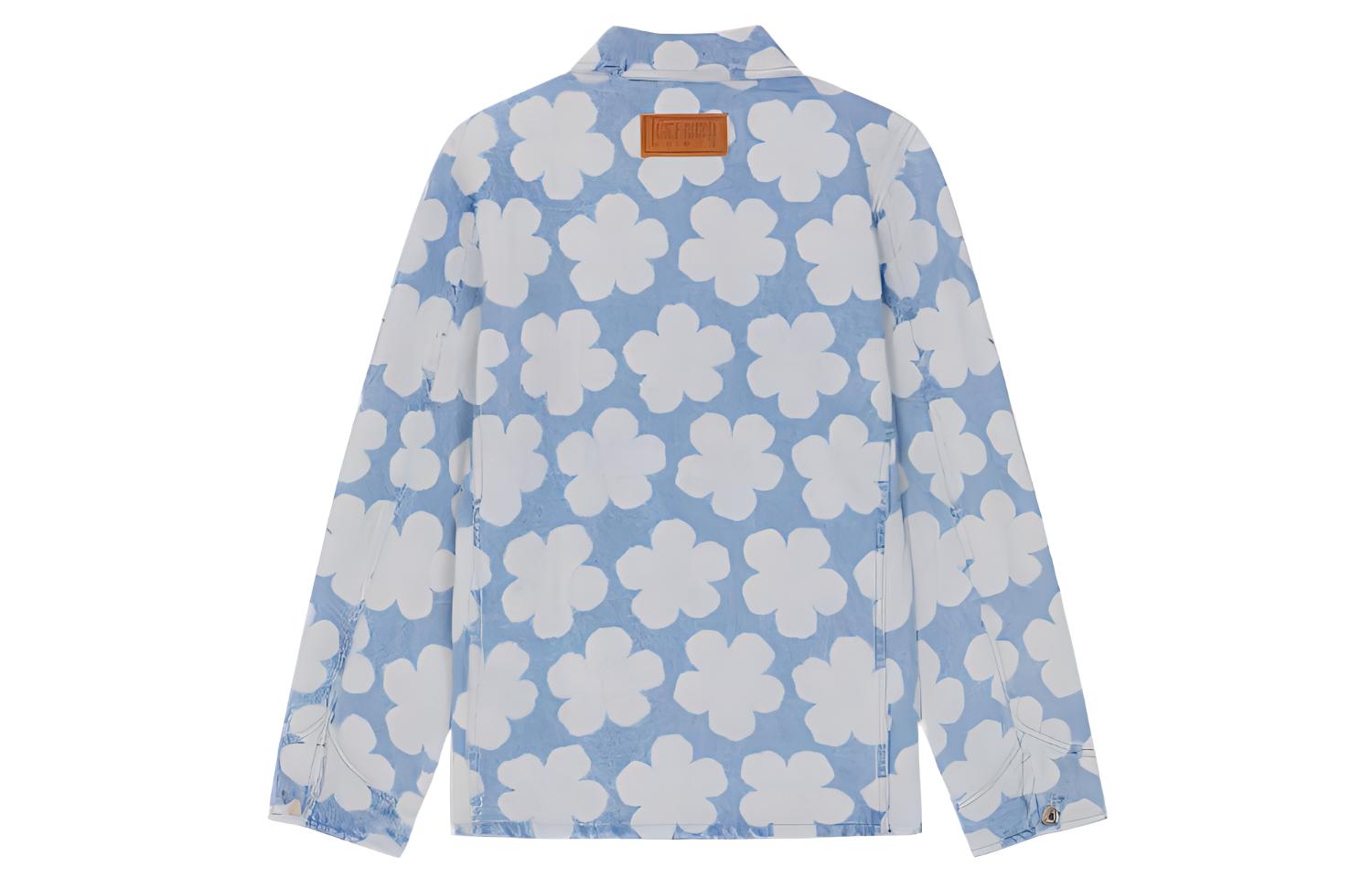 Lookbook KENZO x Nigo HANA DOTS FW22 Floral Polka Dot Denim Jacket Light Blue for Men FC65DV1019GP-64