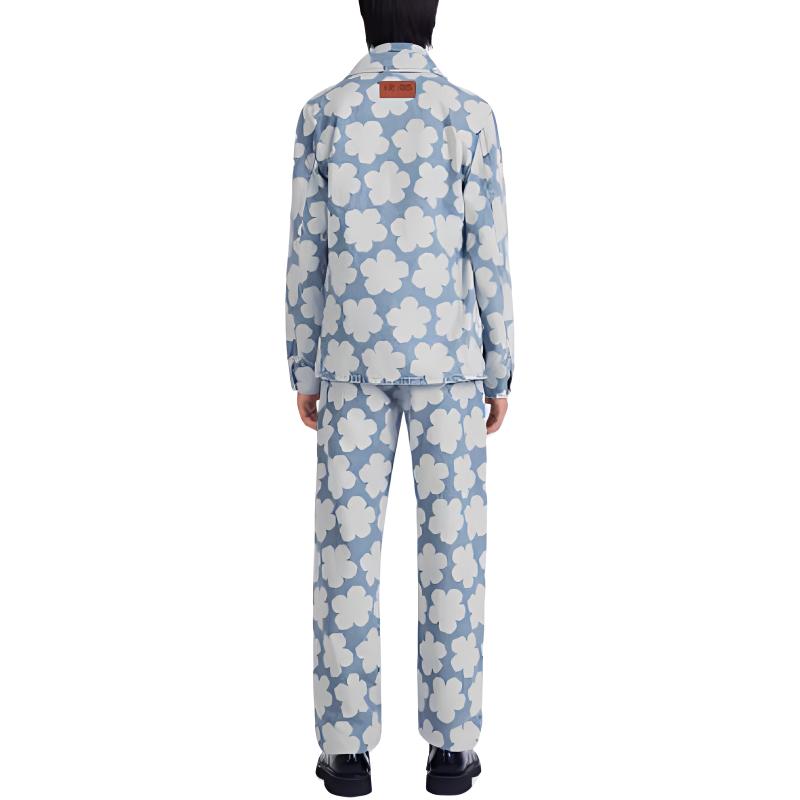 Purchase KENZO x Nigo HANA DOTS FW22 Floral Polka Dot Denim Jacket Light Blue for Men FC65DV1019GP-64