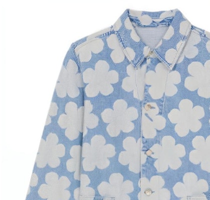 KENZO x Nigo HANA DOTS FW22 Floral Polka Dot Denim Jacket Light Blue for Men FC65DV1019GP-64 Sizing KENZO x Nigo HANA DOTS FW22 Floral Polka Dot Denim Jacket Light Blue for Men FC65DV1019GP-64