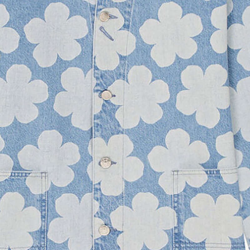 Cheap KENZO x Nigo HANA DOTS FW22 Floral Polka Dot Denim Jacket Light Blue for Men FC65DV1019GP-64